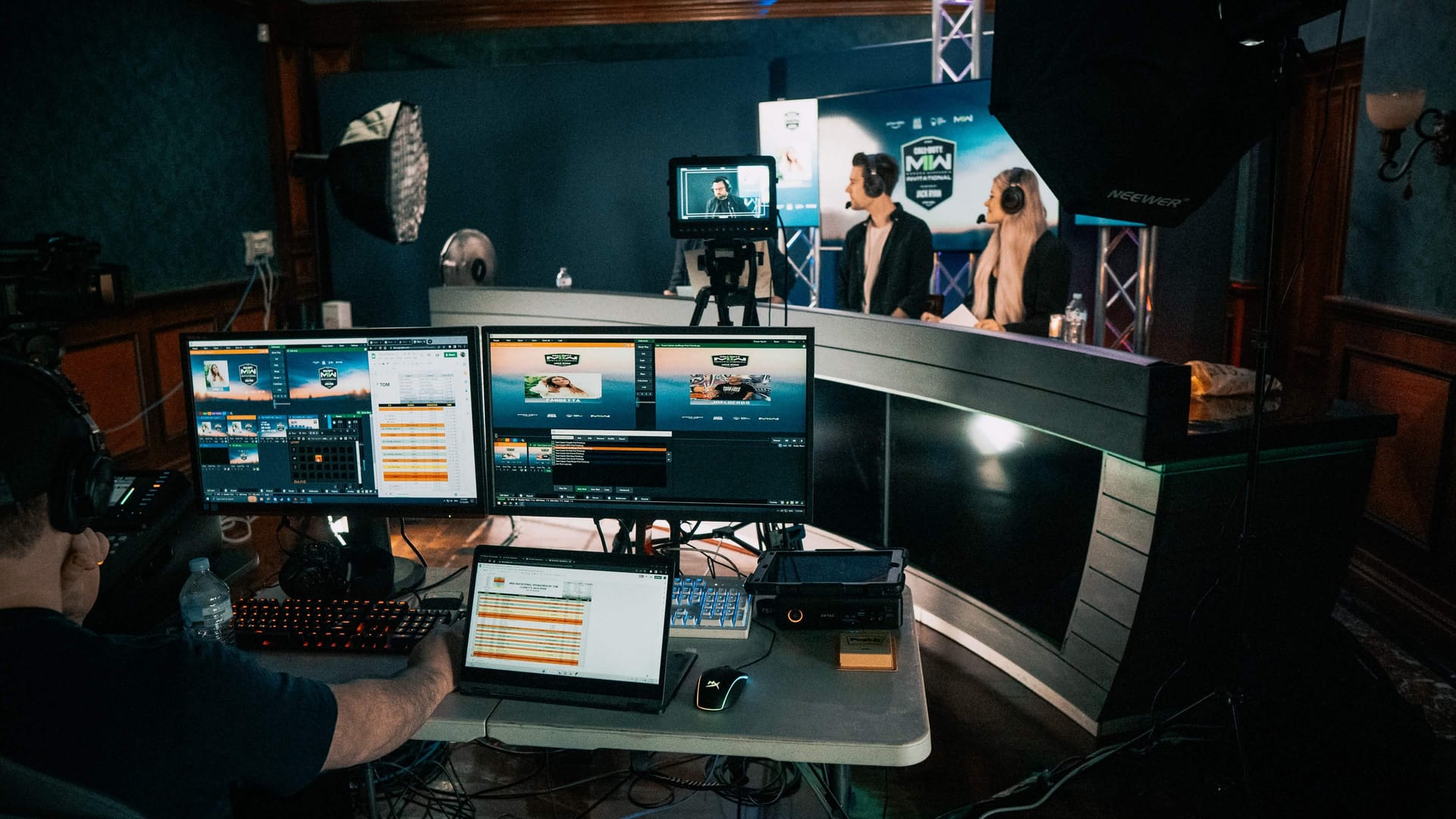 HYPR production control desk running the live broadcast of the Jack Ryan Call of Duty Invitational