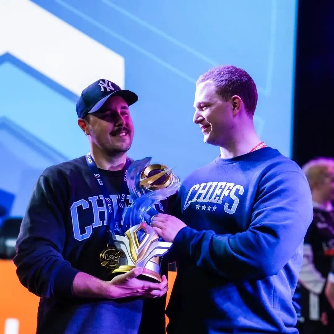 Chiefs Esports Club players celebrating the LCO championship win