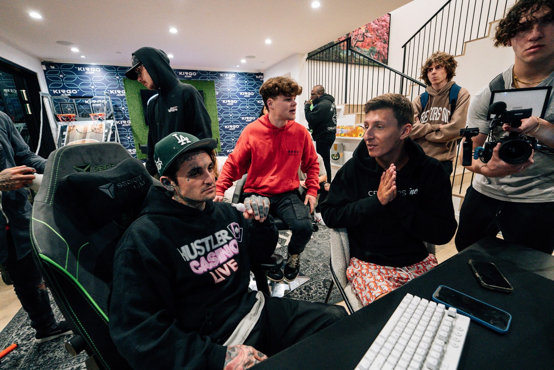 Jack Doherty and Mikki Mase streaming on Kirgo Casino at the content mansion