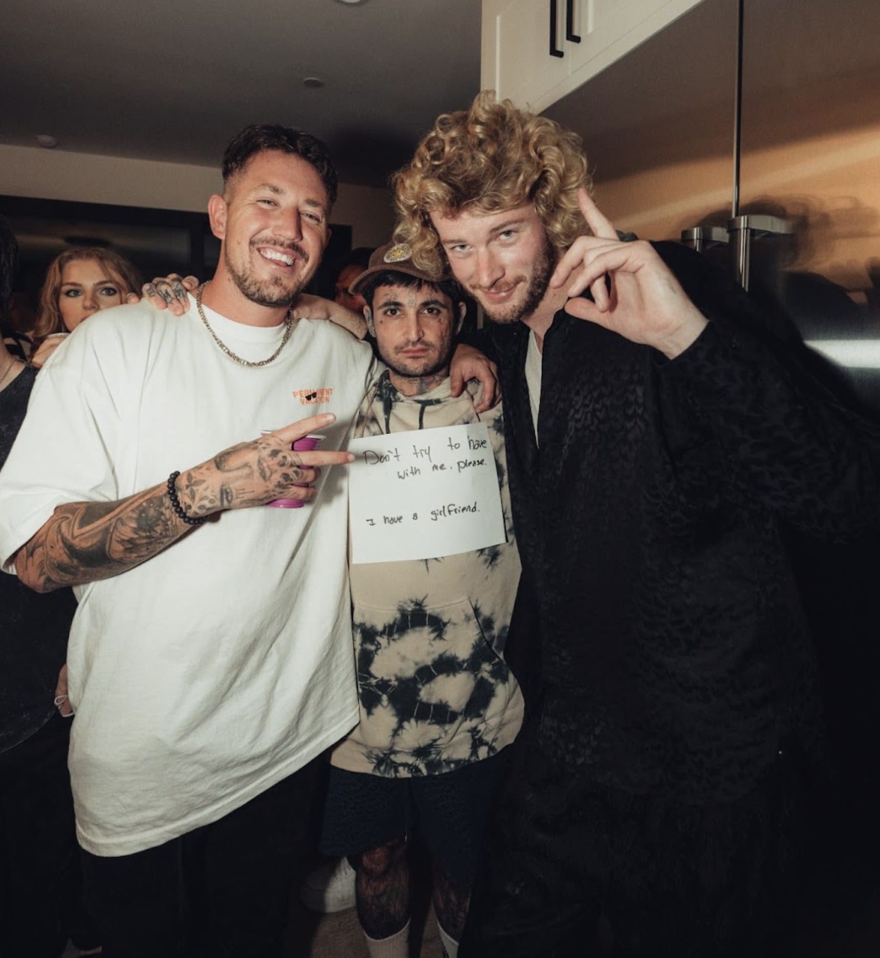Ryan Pownall, Yung Gravy and Mikki Mase at Ryan Garcia's birthday party at the Kirgo mansion