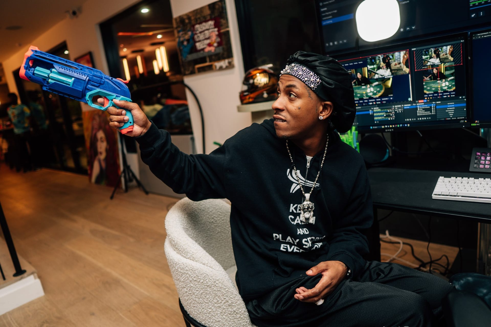 Rich The Kid playing Kirgo Casino at the Kirgo content mansion