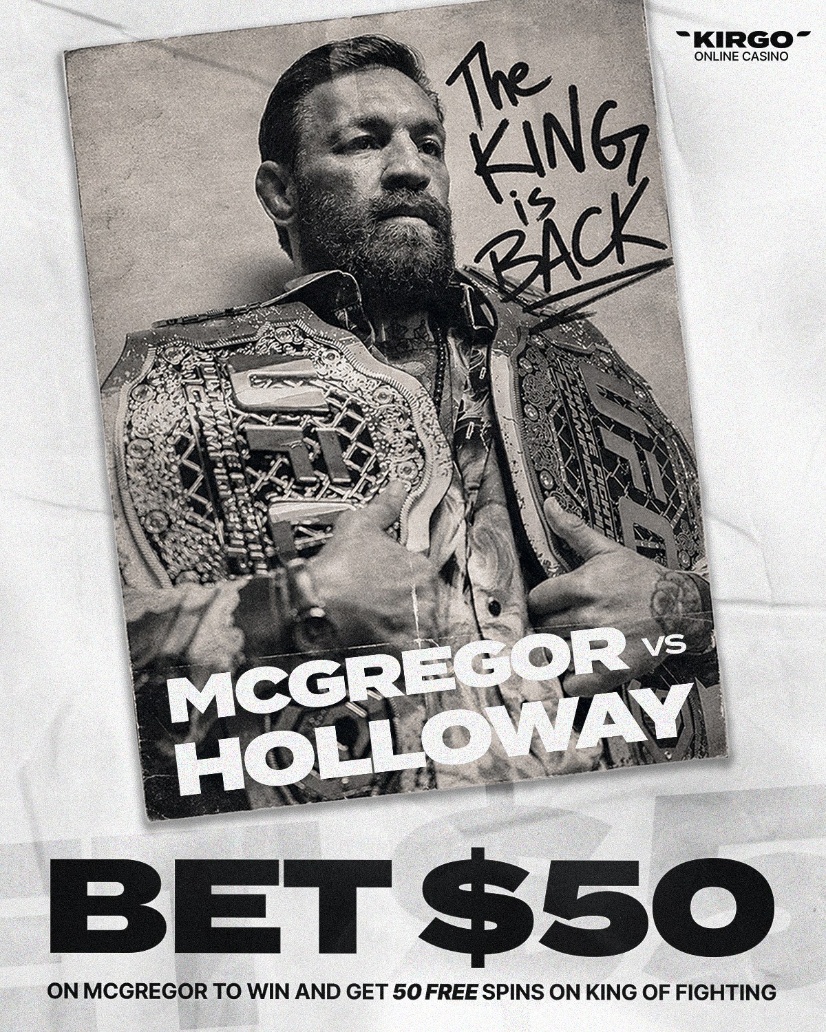 Conor McGregor featured in a Kirgo campaign creative designed by HYPR