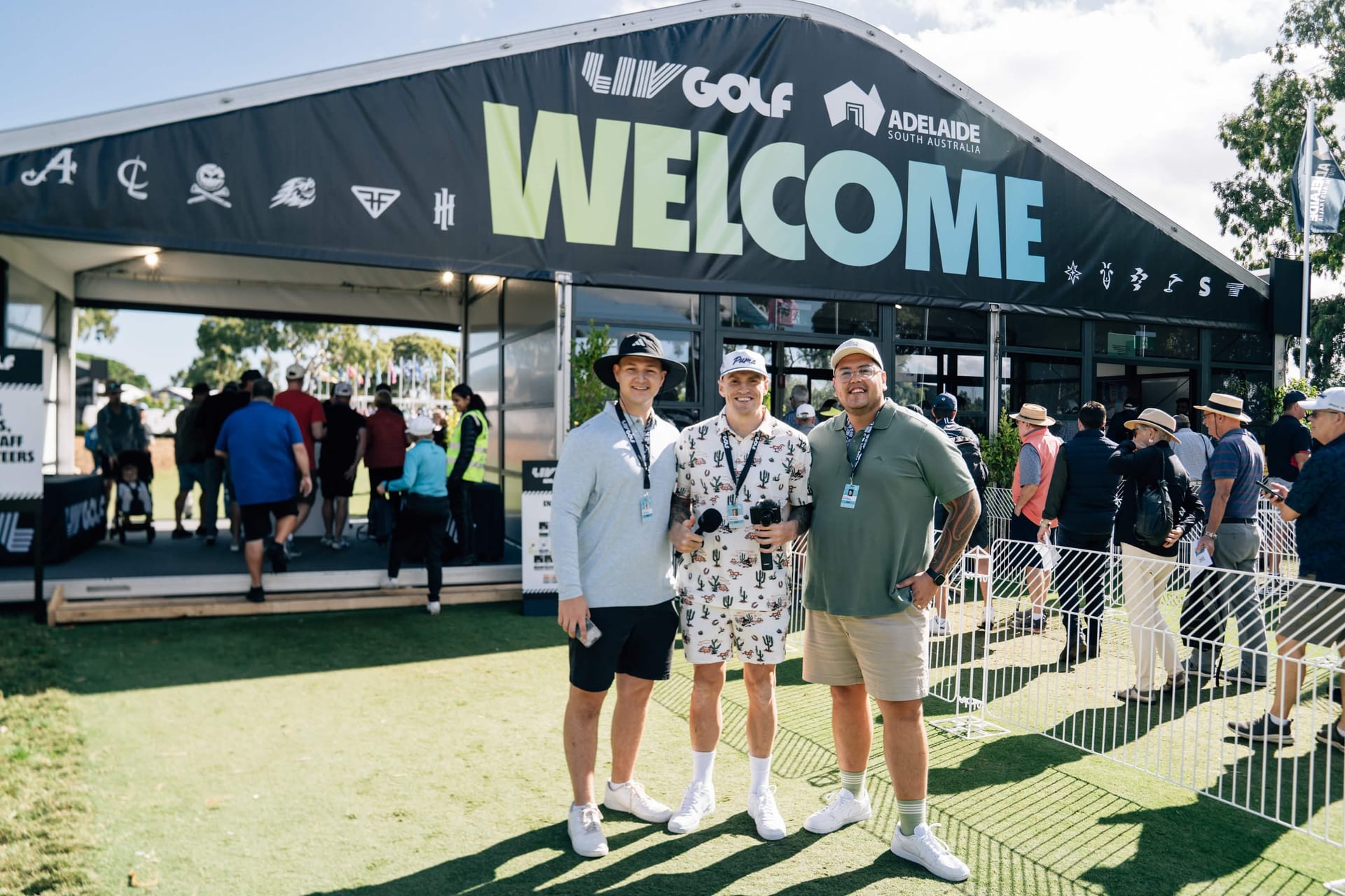 The HYPR team at the LIV Golf Adelaide welcome entrance